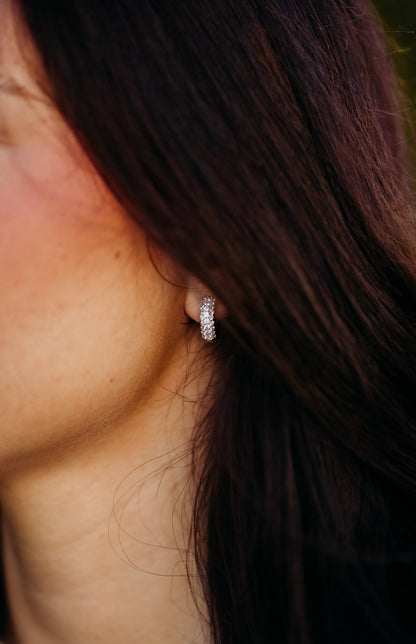 Mikki Pave Huggie Earrings Box in Gold