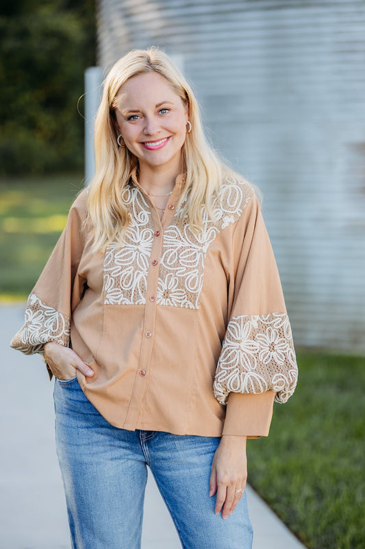 Rustic Feeling Taupe Top