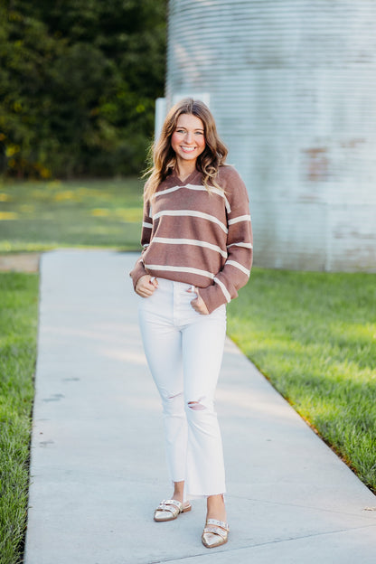 Lotus Brown Ivory Sweater