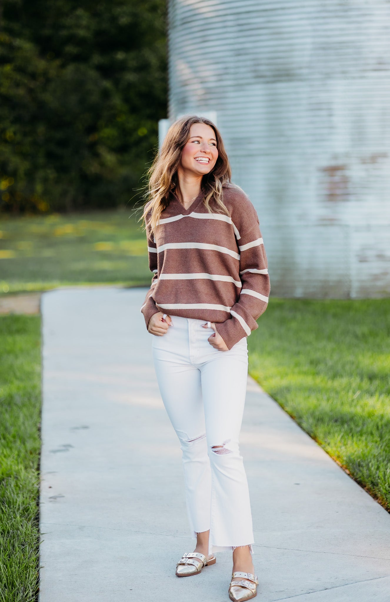 Lotus Brown Ivory Sweater