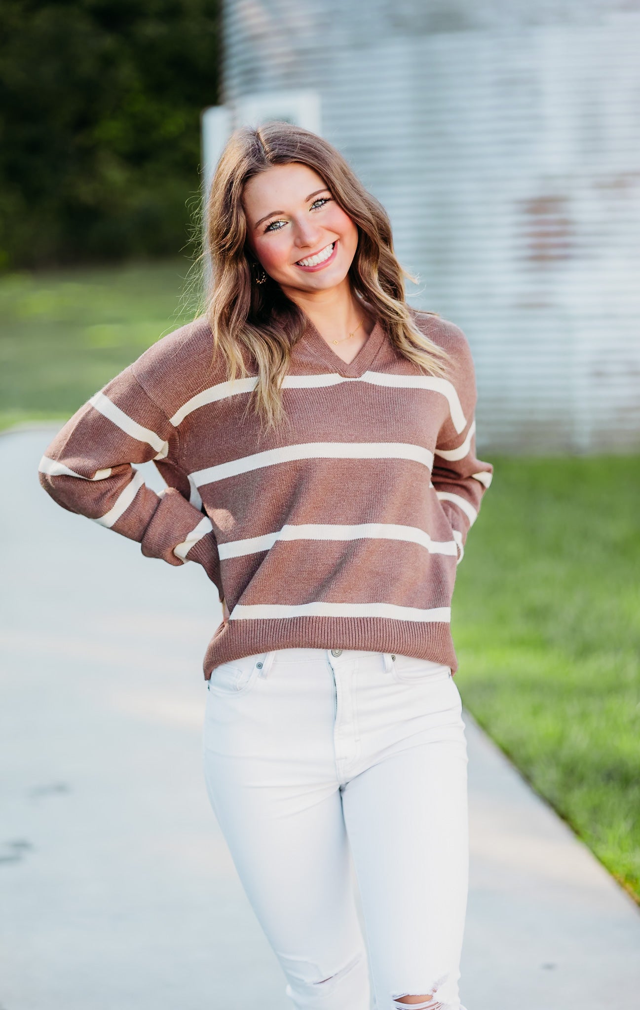 Lotus Brown Ivory Sweater