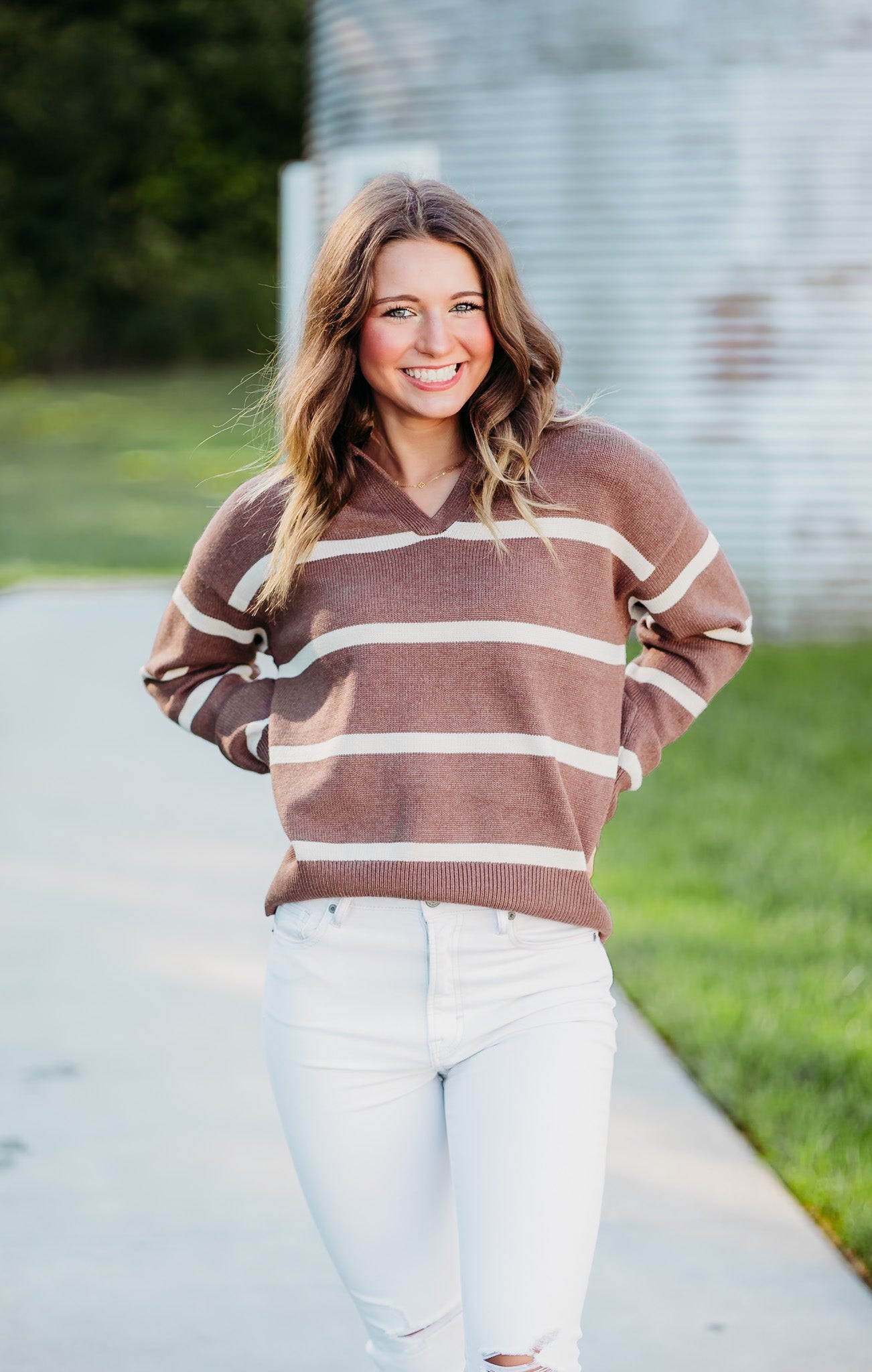 Lotus Brown Ivory Sweater