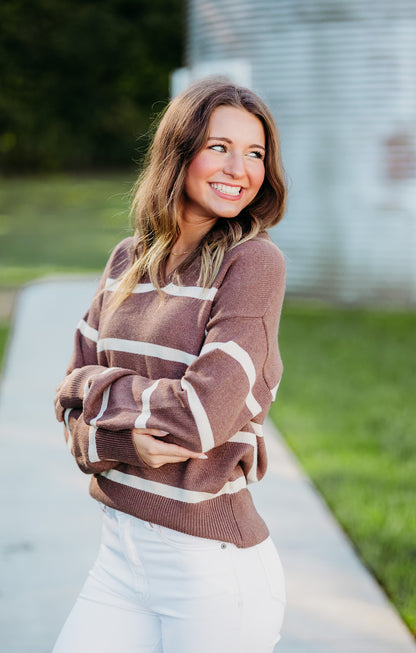 Lotus Brown Ivory Sweater