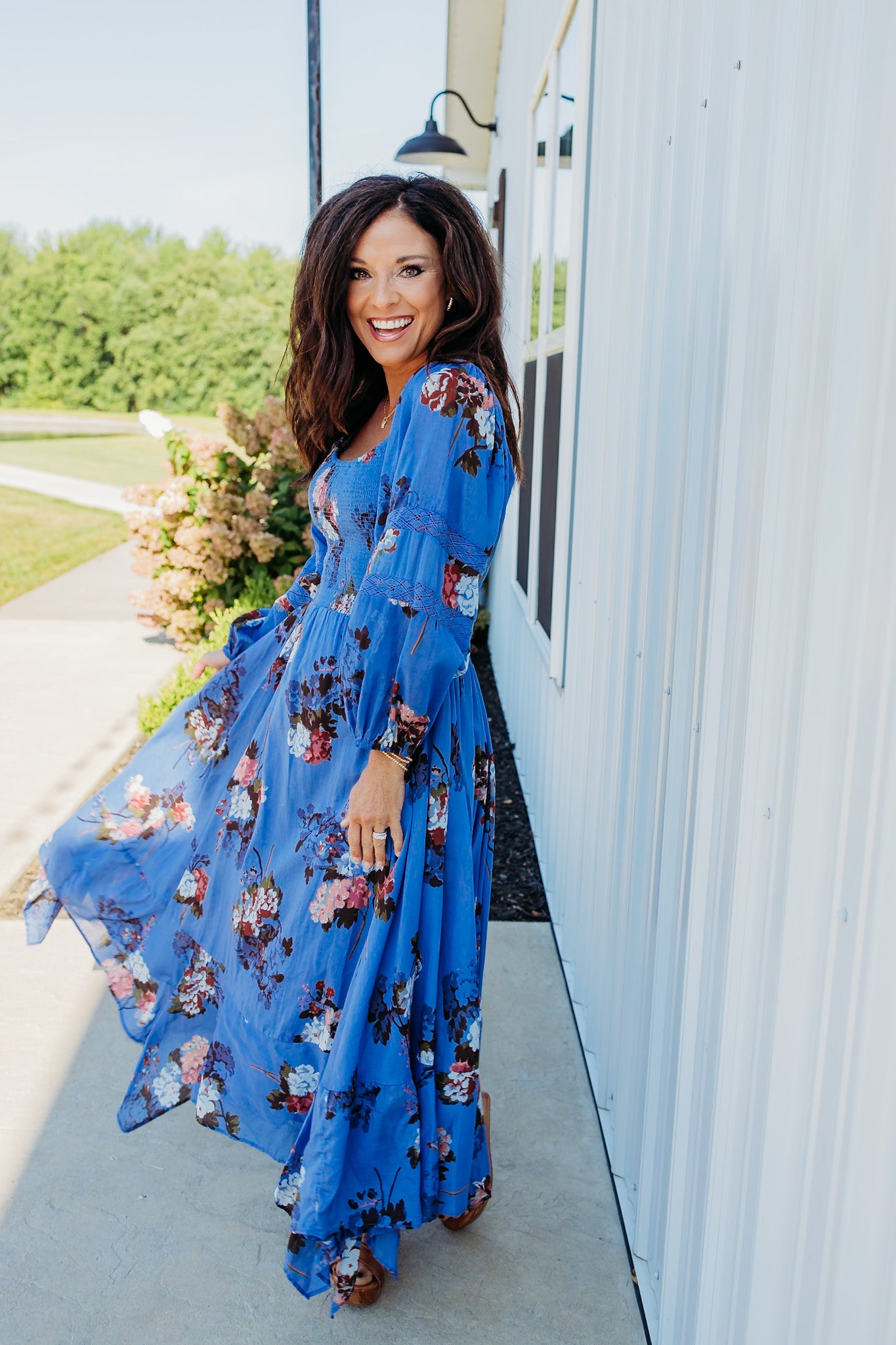 Morning Glory Dutch Blue Combo Maxi Dress