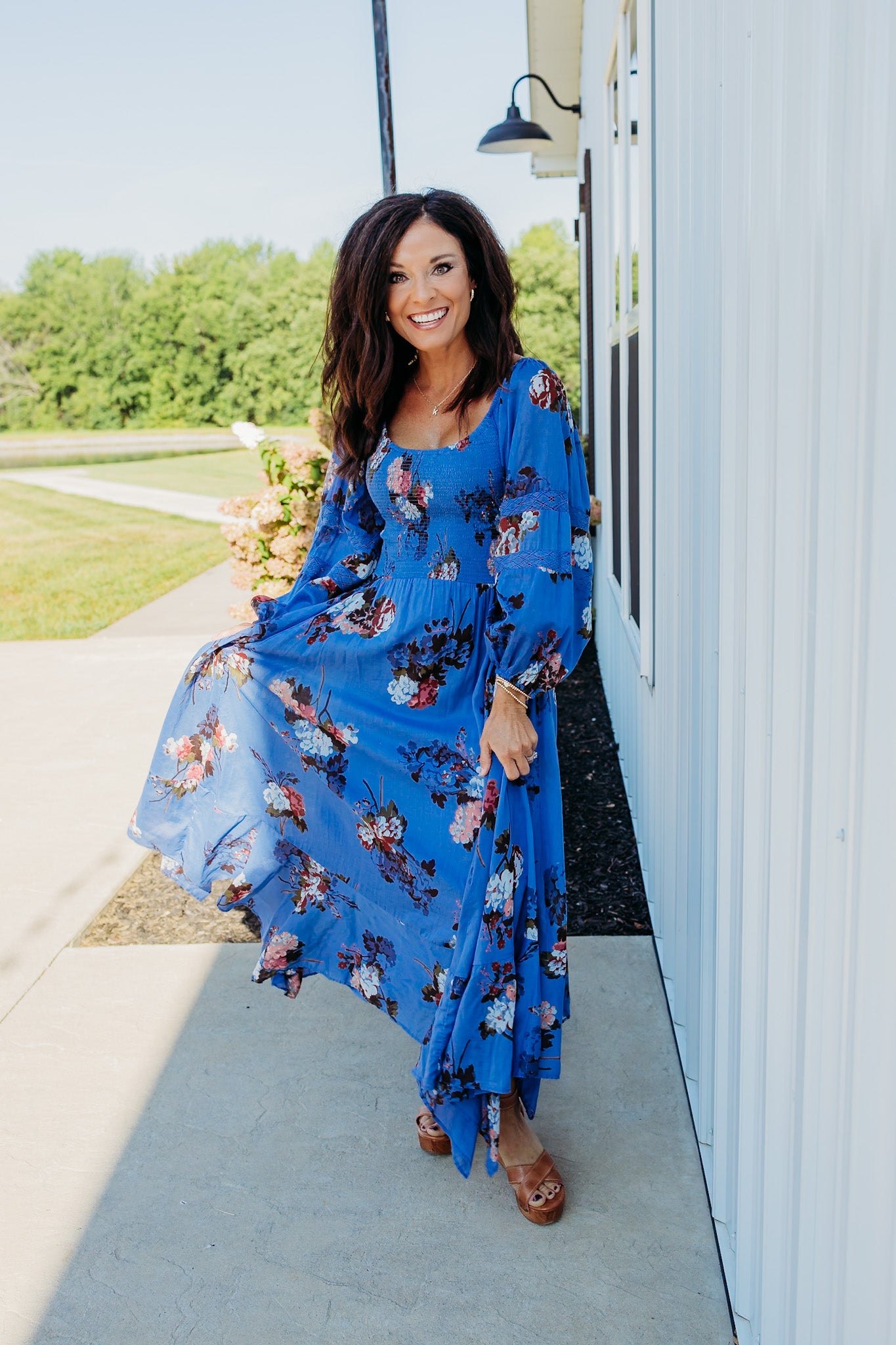 Morning Glory Dutch Blue Combo Maxi Dress