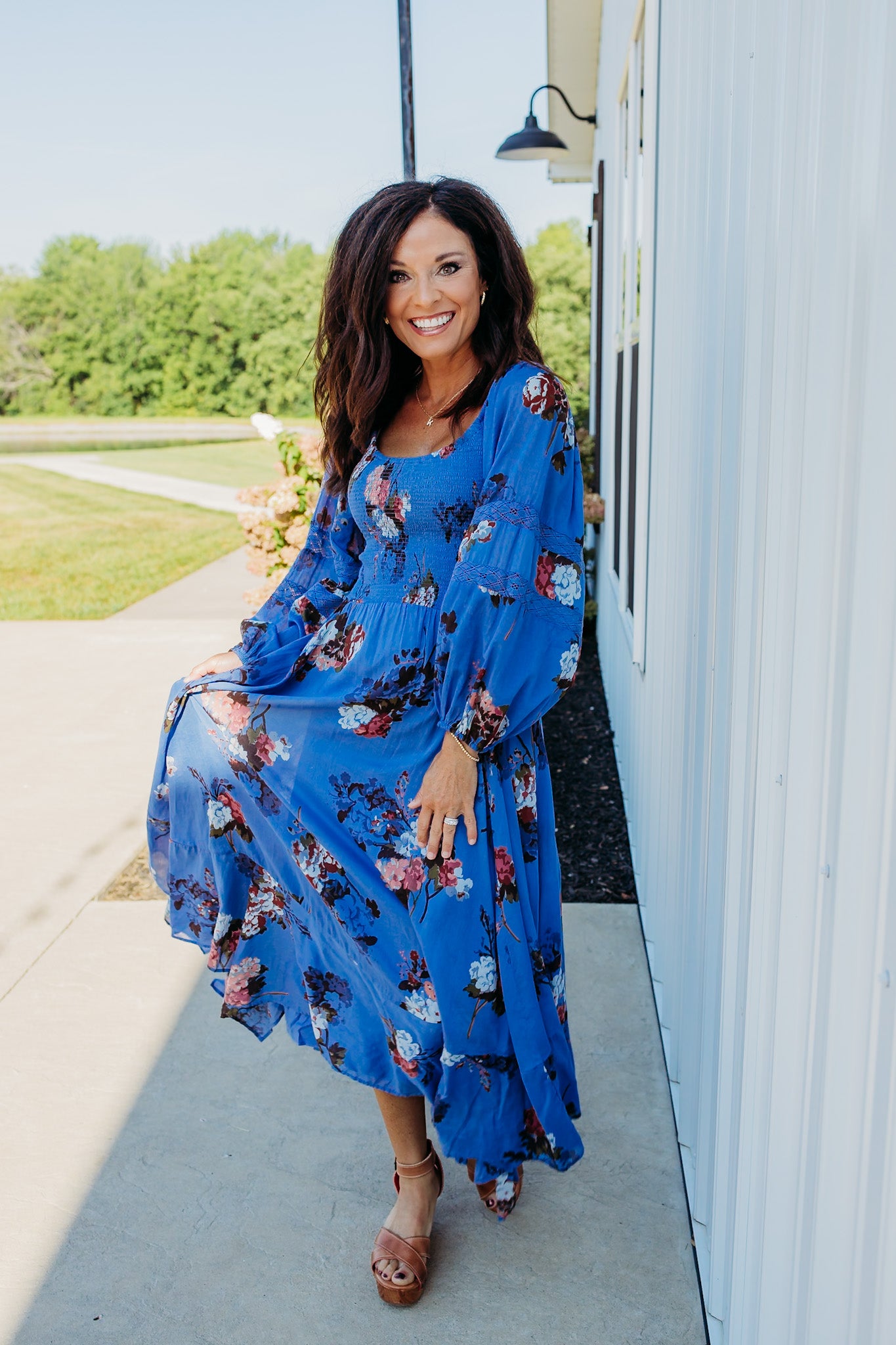 Morning Glory Dutch Blue Combo Maxi Dress