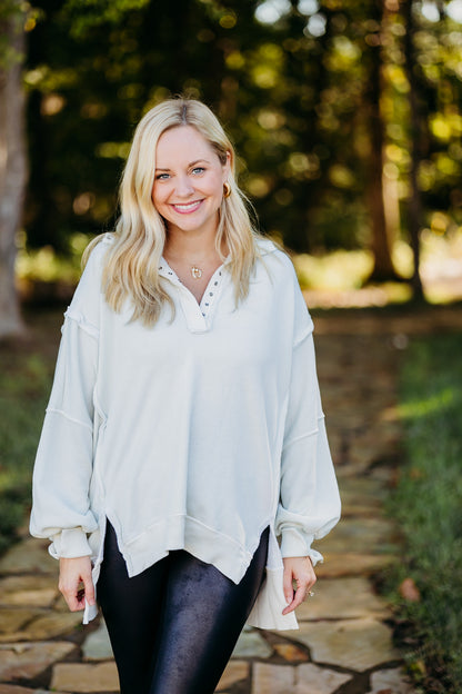 Camden Henley Grey Opal Sweatshirt