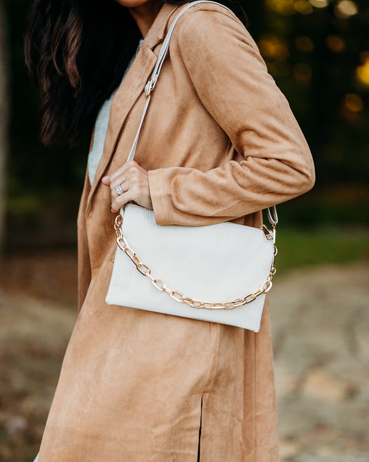 Izzy Textured Off White Crossbody