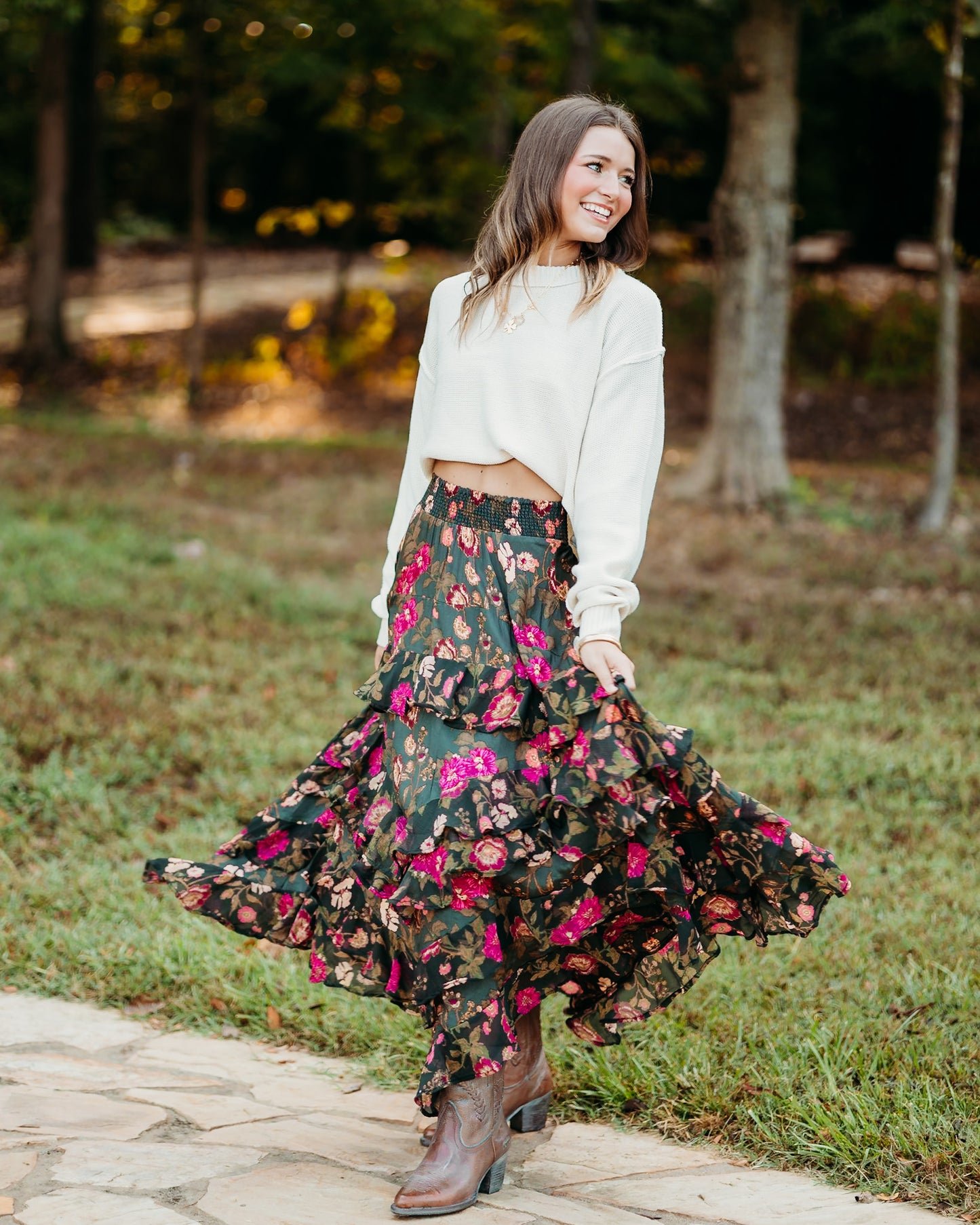 Lolita Wash Black Combo Maxi Skirt