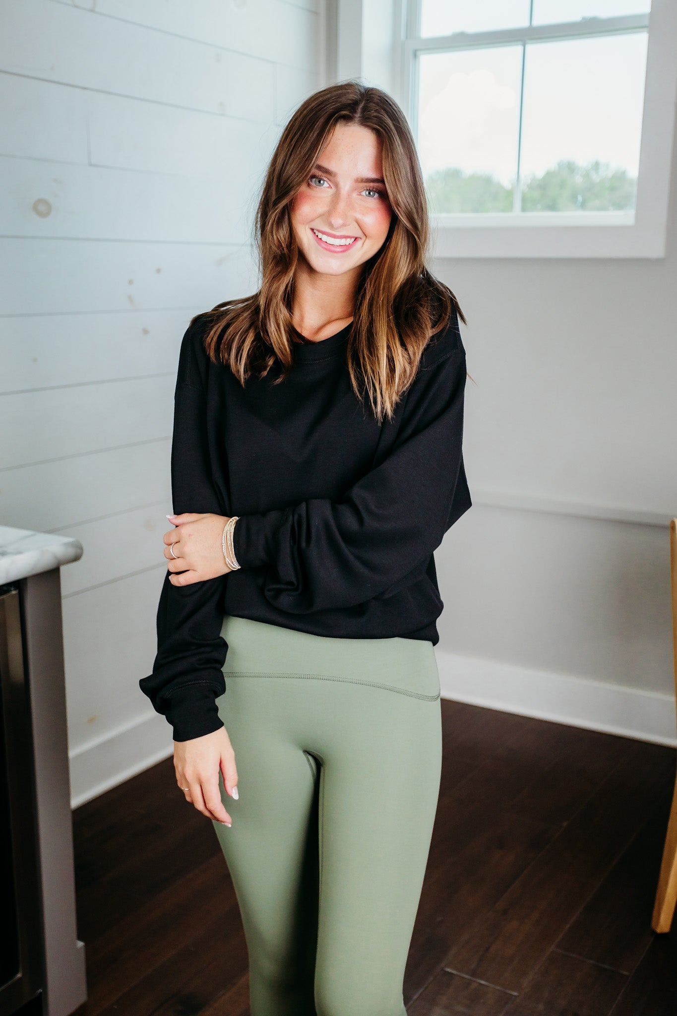 Warm Embrace Black Sweatshirt Top