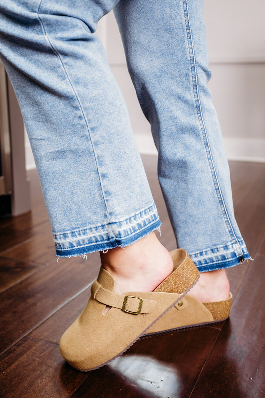 Qwest Taupe Platform Clog