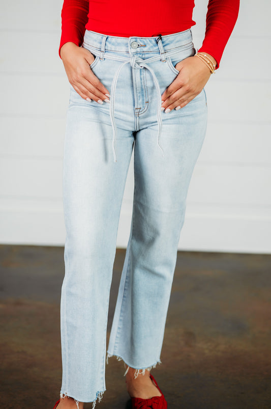 Ella Light Wash Wide Straight Denim