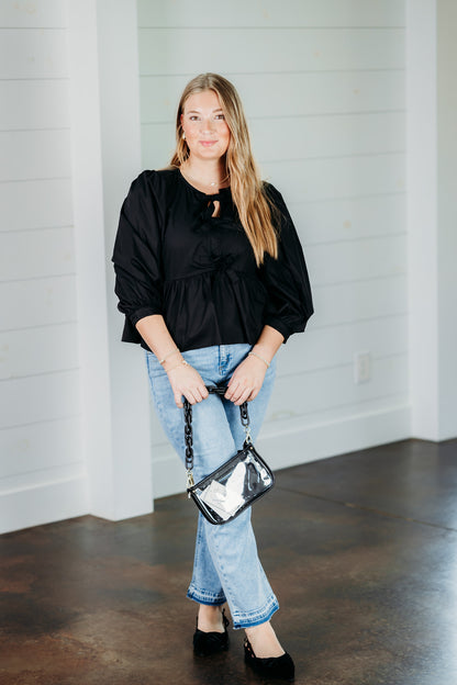 Playful Charm Black Top