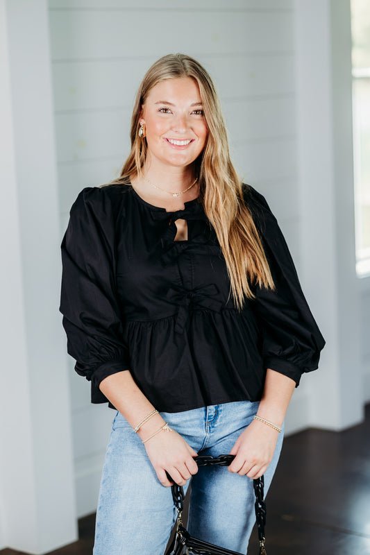 Playful Charm Black Top