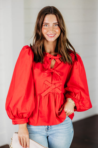 Playful Charm Red Top