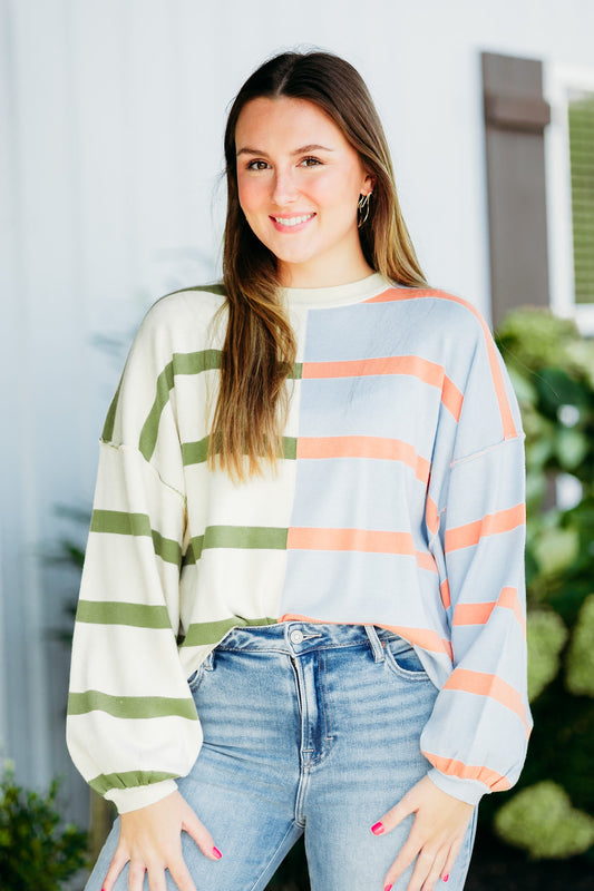 Good Pep Talk Blue Multi Sweater