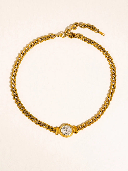 Parisse Coin Pendant Necklace
