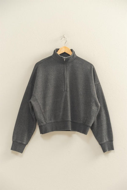 There For It Black Half Zip Sweatshirt