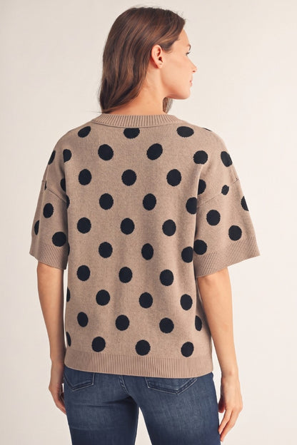 A Spot of Style Taupe Sweater Top