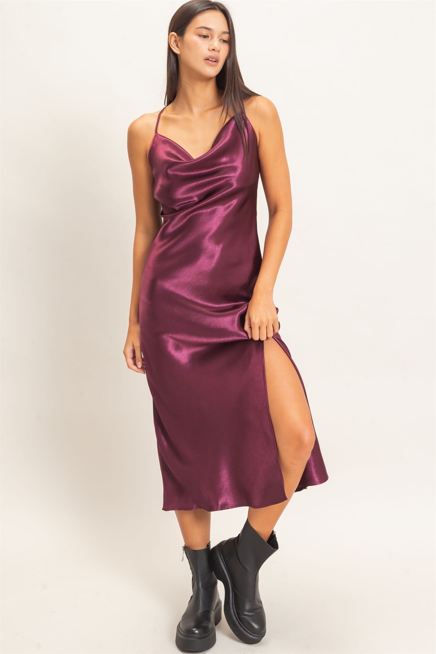 Poetic Charm Dark Cherry Dress