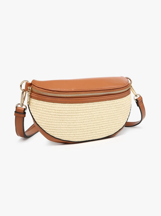 Nevaeh Straw Brown Crossbody