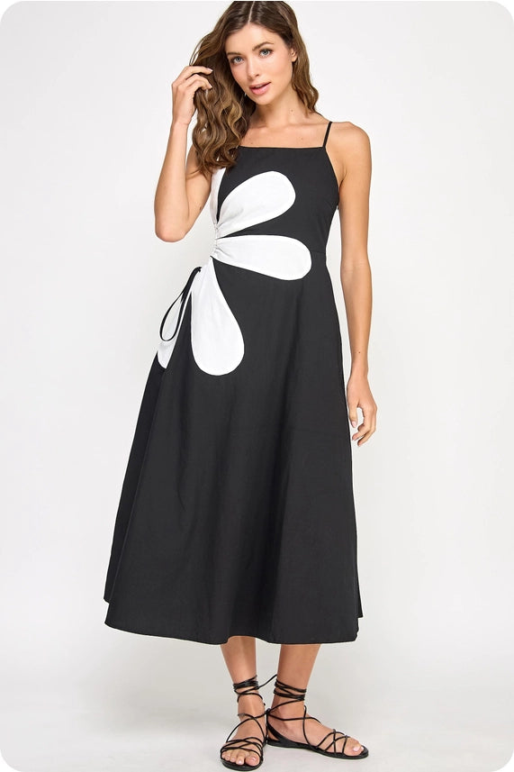 Back in Bloom Black Dress