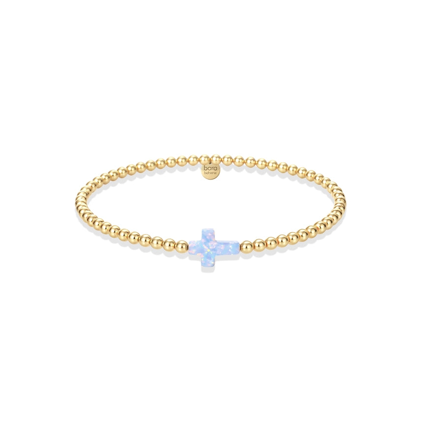Cross Opal Azure 14K Gold Filled Beaded Bracelet