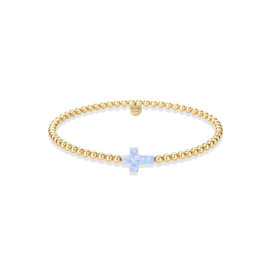 Cross Opal Azure 14K Gold Filled Beaded Bracelet
