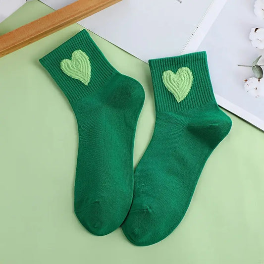 Heart to Heart Green Socks