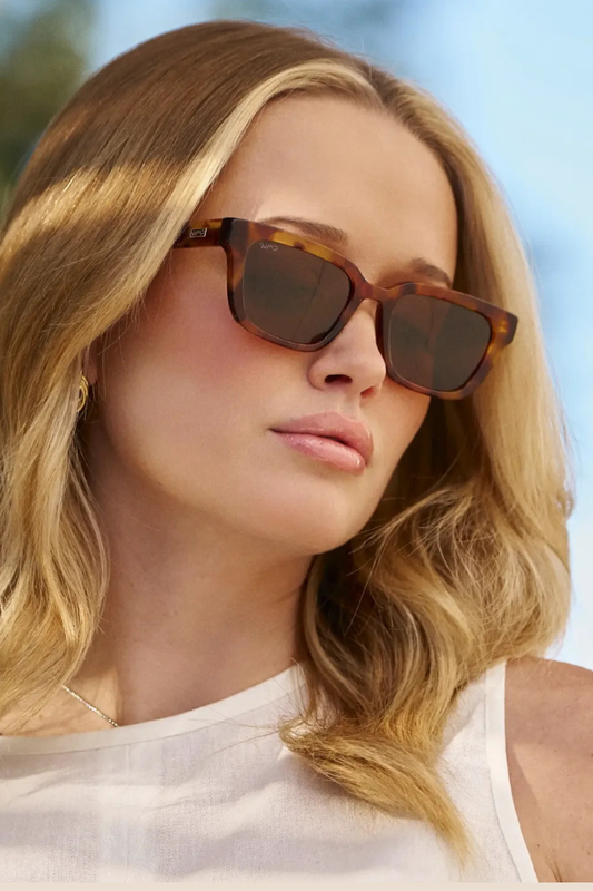 Vivian Honeycomb Tortoise / Brown Lens Polarized Sunglasses