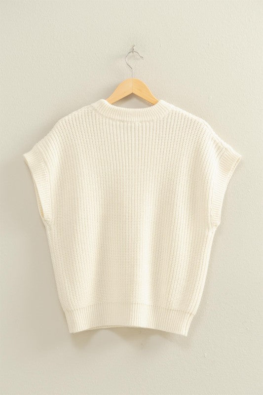 Looking Comfy Cream Sweater Top