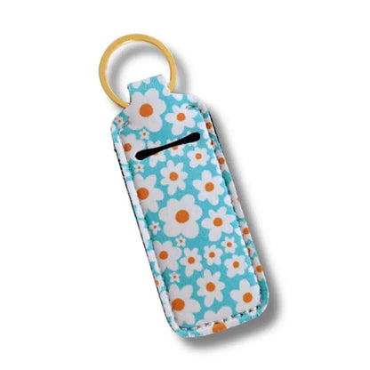 Lip Balm/Lipstick  Blue Daisy Keychain Holder