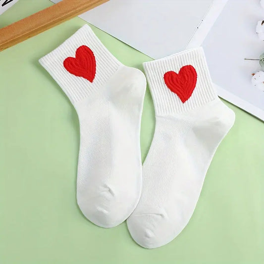 Heart to Heart White Socks