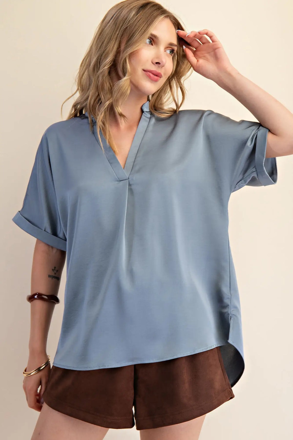 Perfectly Framed Blue Top