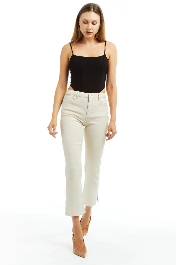 Jessica High Rise Lurex Twill Denim