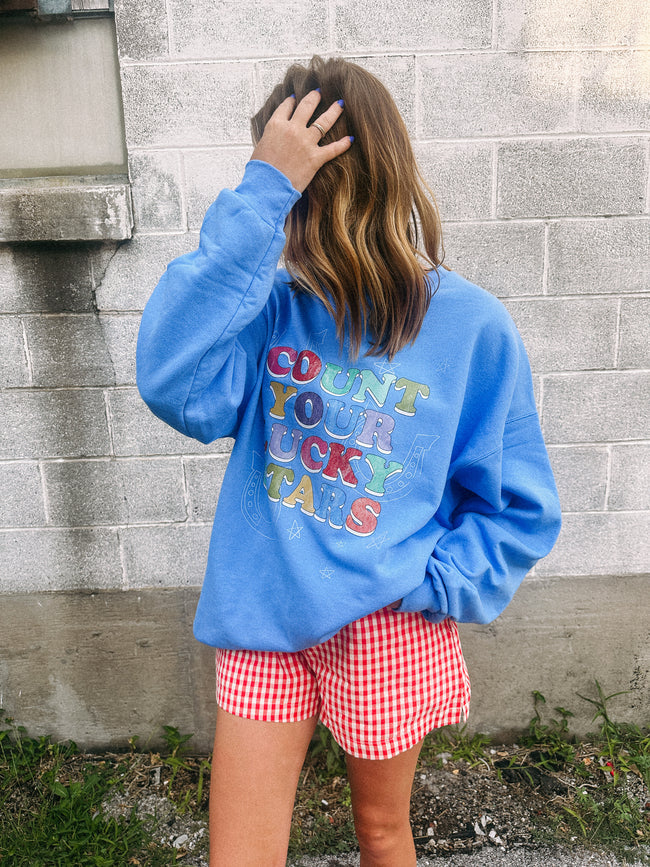 Count Your Lucky Stars Blue Sweatshirt