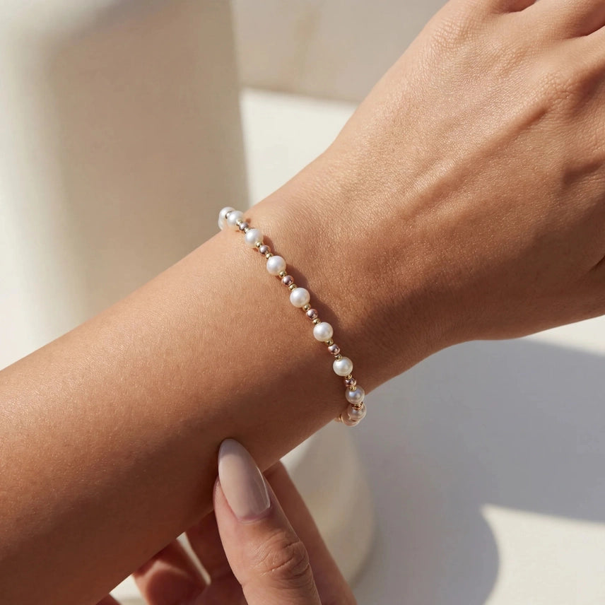 Phoebe 14K Gold Filled Pearl Beaded Bracelet