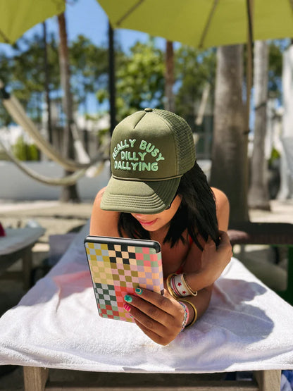 Dilly Dallying Olive Trucker Cap
