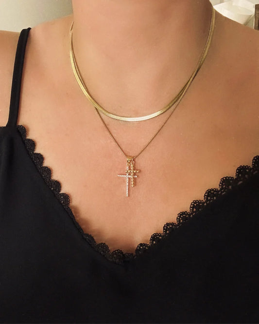 Double Crossed 2 Layer Necklace