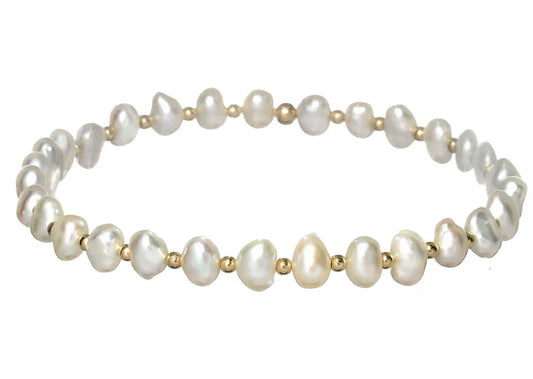 Amelia 14K Gold Filled and Pearl Beaded Bracelet