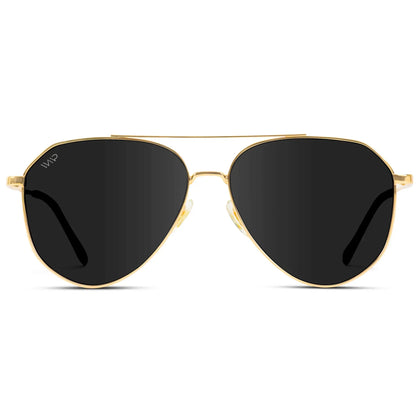 Ramsey Gold Frame / Black Lens Polarized Sunglasses