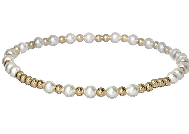 Emma 14K Gold Filled and Pearl Beaded Bracelet