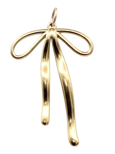 Gold Ribbon Bow Charm