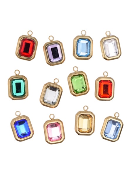 Rectangle Gemstone Charm