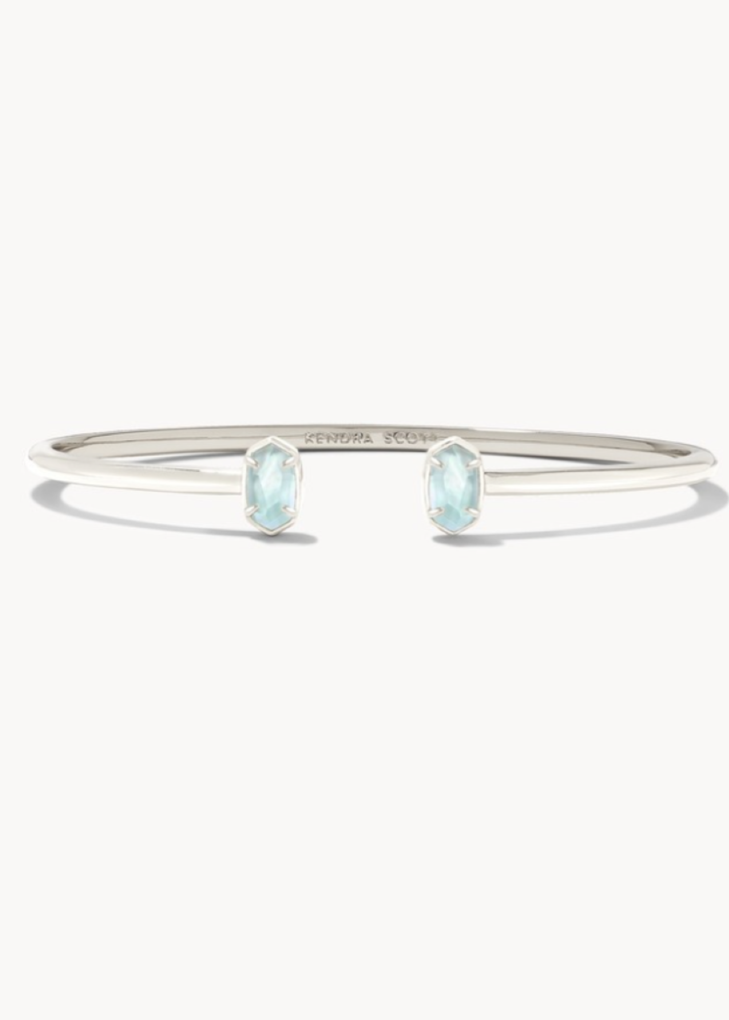 Emilie Silver Cuff Bracelet in Light Blue Illusion