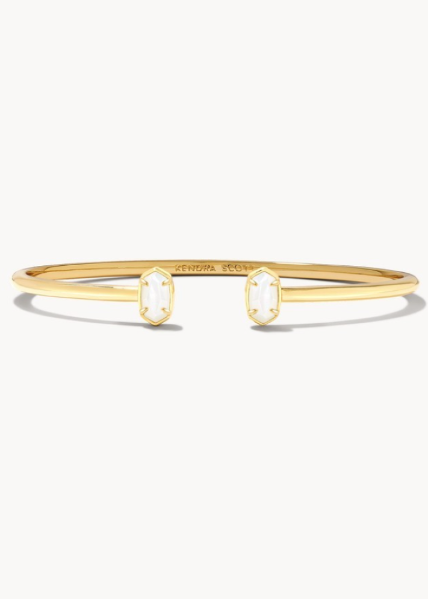 Emilie Gold Cuff Bracelet in Ivory Mother-of-Pearl
