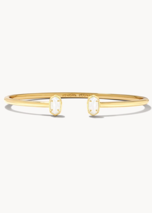 Emilie Gold Cuff Bracelet in Ivory Mother-of-Pearl