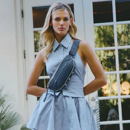 Charles Med Nautical Navy/Silver Crossbody