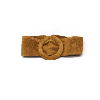 Sliding Through Suede Camel Belt