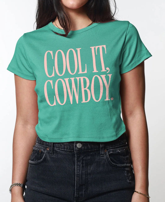 Cool It Cowboy Sea Foam Graphic Tee